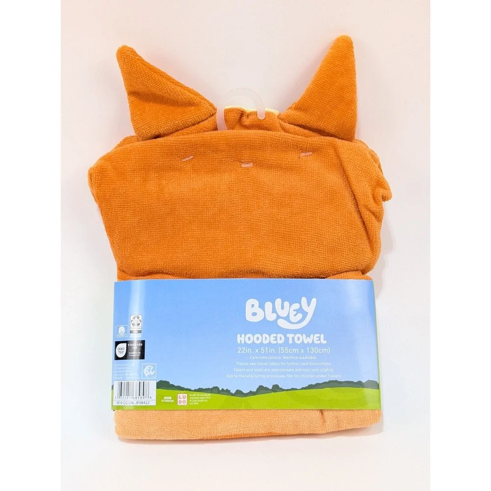 Bluey Bingo Heeler Kids Hooded Bath Towel 22x51